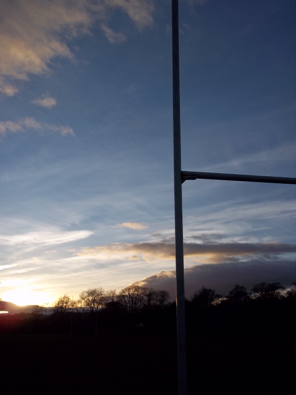 Rugby Posts, Sunset, Inverleith Park, Lent, 40 Days of photos