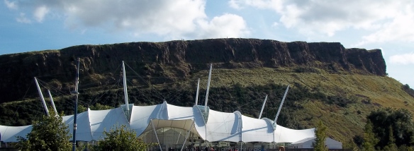 Arthur's seat and dynamic earth from the Scottish Parliament